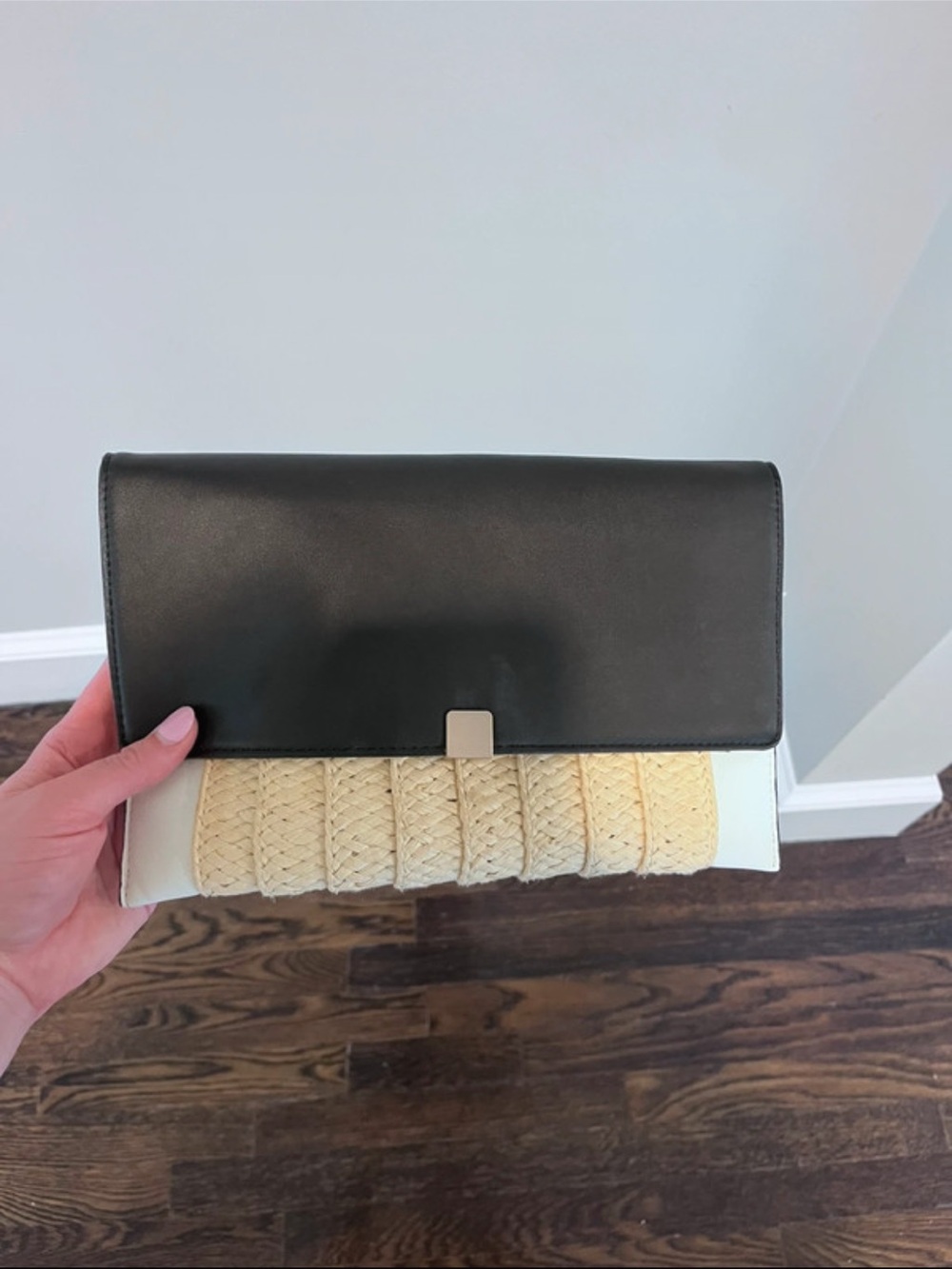 Women's Two-Tone Black and Cream Clutch